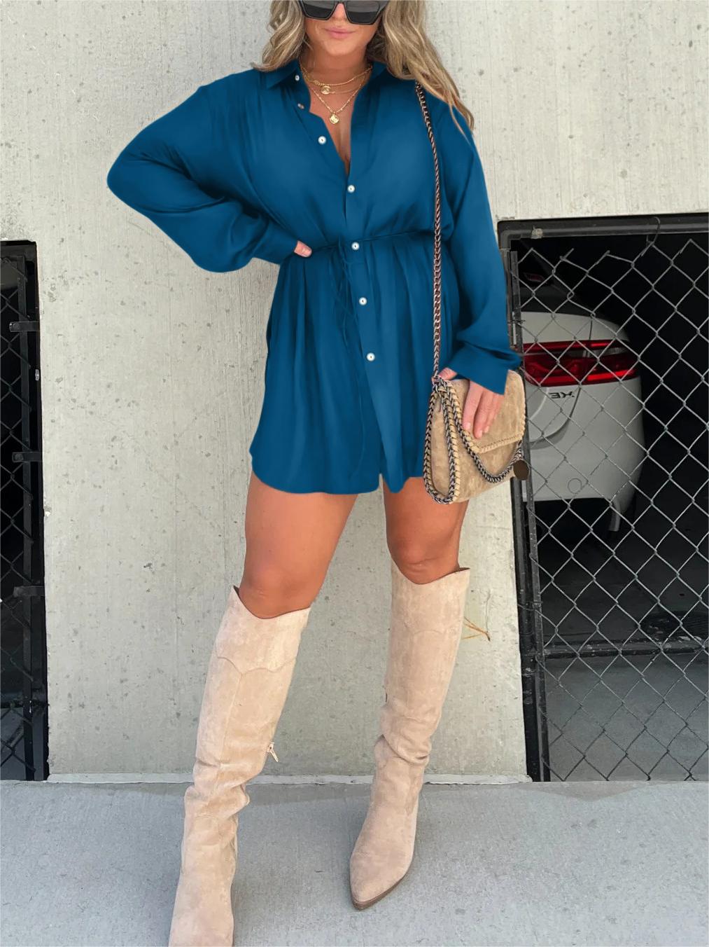 Satin Covered Nights Romper Dress Set (Buy 2 Free Shipping)