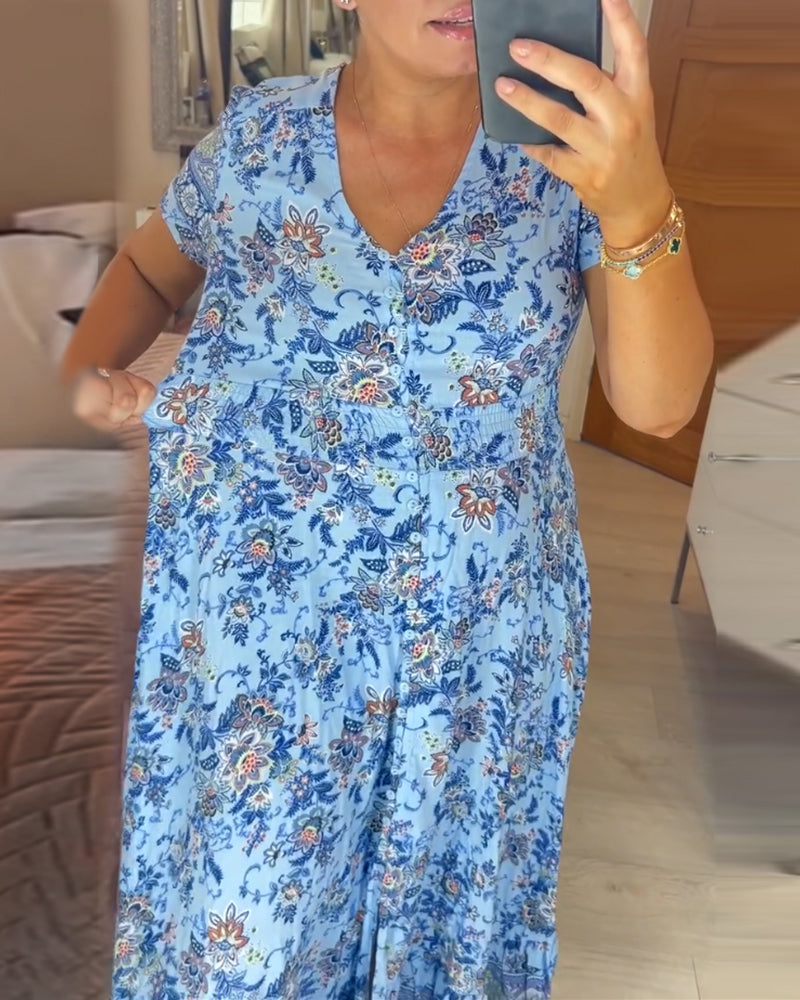 (💃Hot Sale - 43% OFF🔥)Floral print v-neck dress