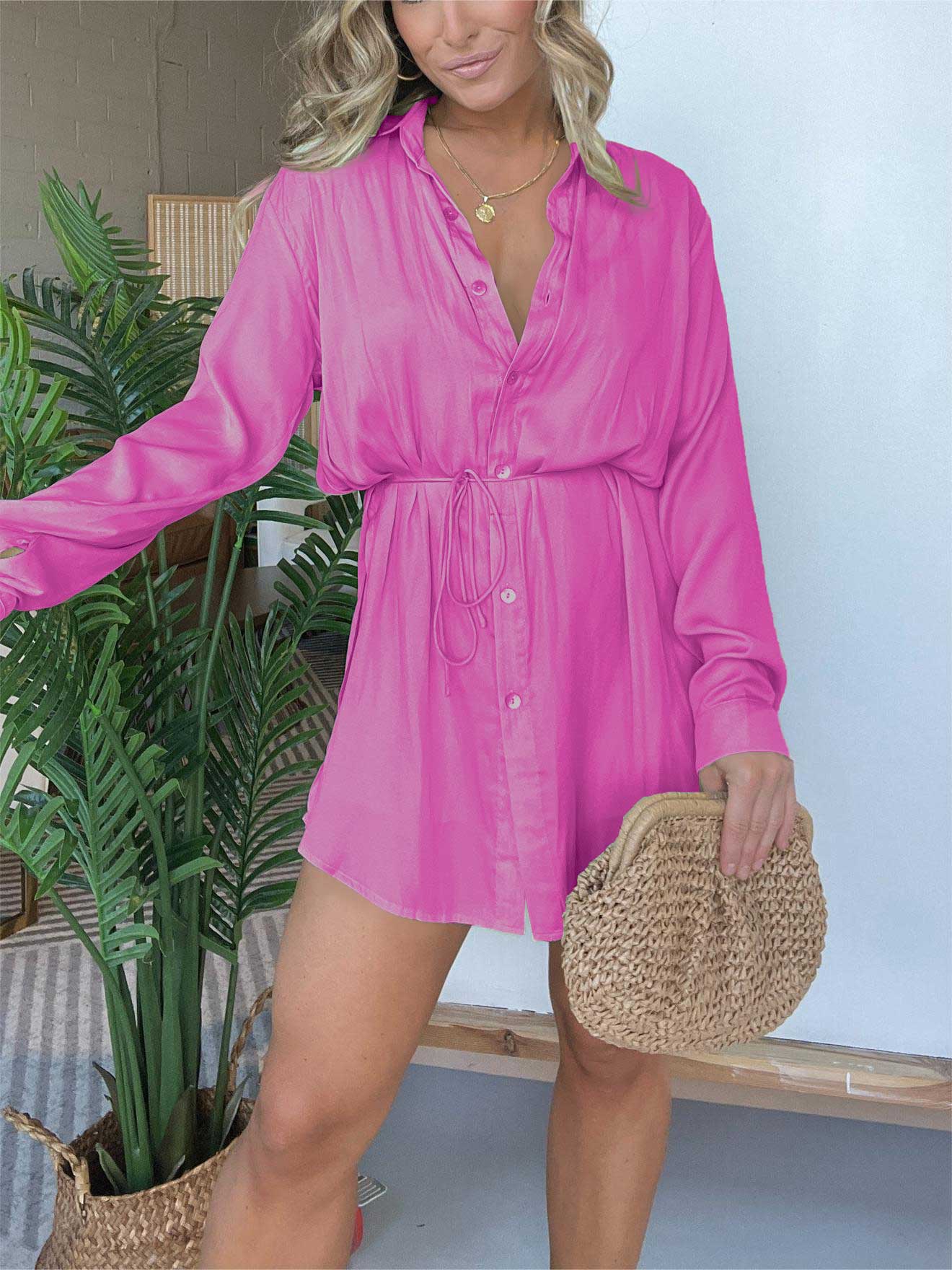 Satin Covered Nights Romper Dress Set (Buy 2 Free Shipping)