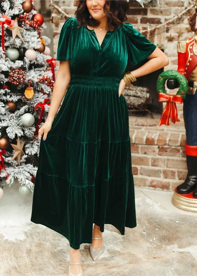 Christmas Sale 50% OFF - 2024 New Women's Velvet Tiered Maxi Dress (Buy 2 Free Shipping)