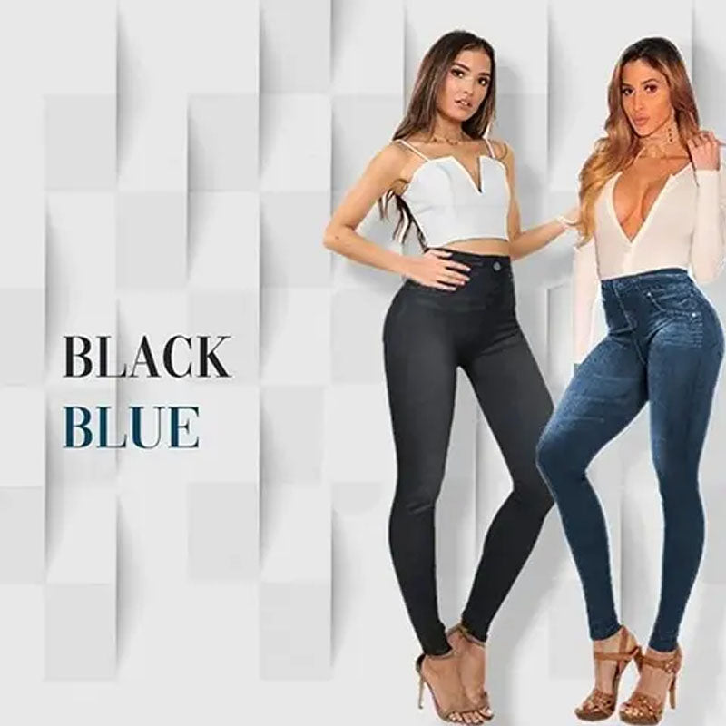 Perfect Stretch Skinny Fit Pull-On Push-Up Plus-Size Jeans Leggings, Women's Butt Lifting Jeans