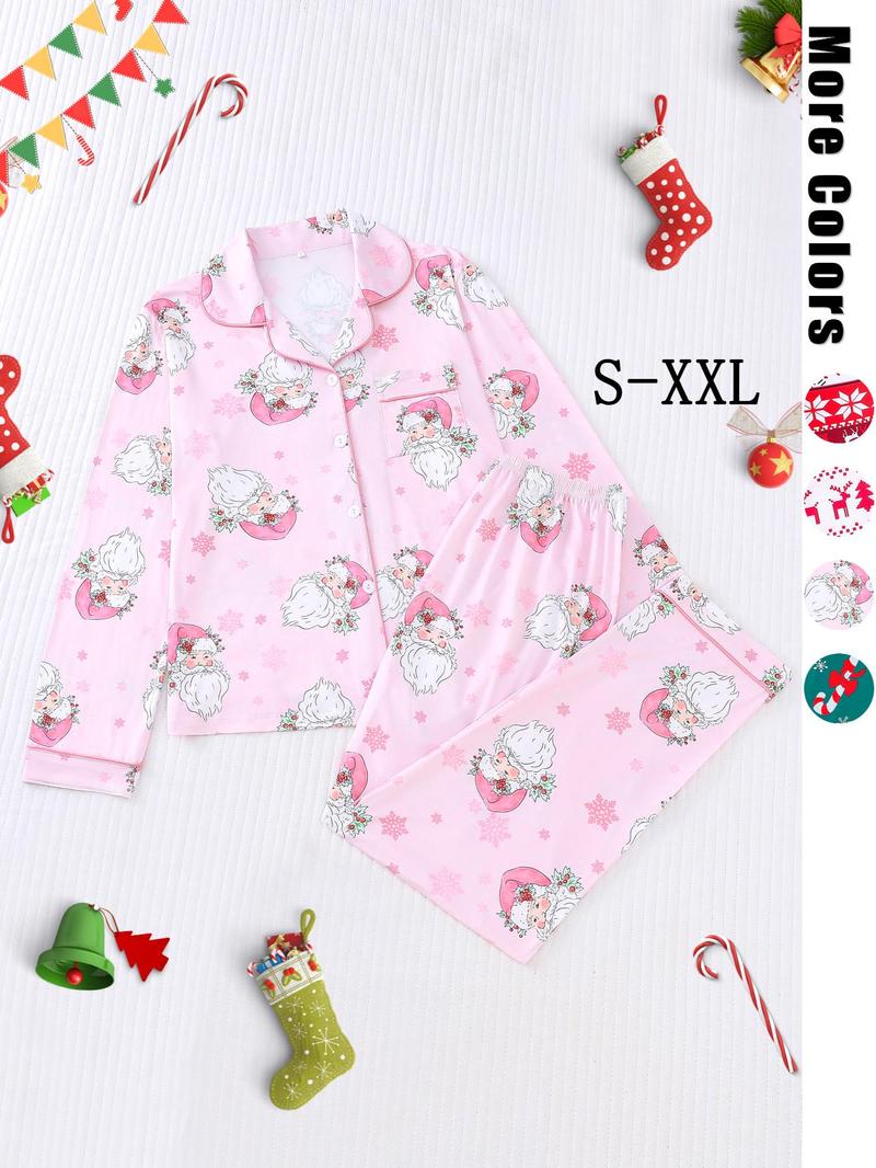 Women's Christmas Cartoon Print Pajamas Set (Buy 2 Free Shipping)