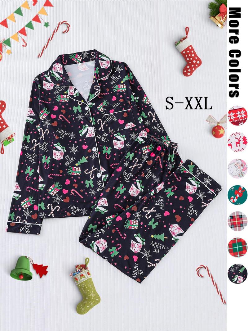 Women's Christmas Cartoon Print Pajamas Set (Buy 2 Free Shipping)