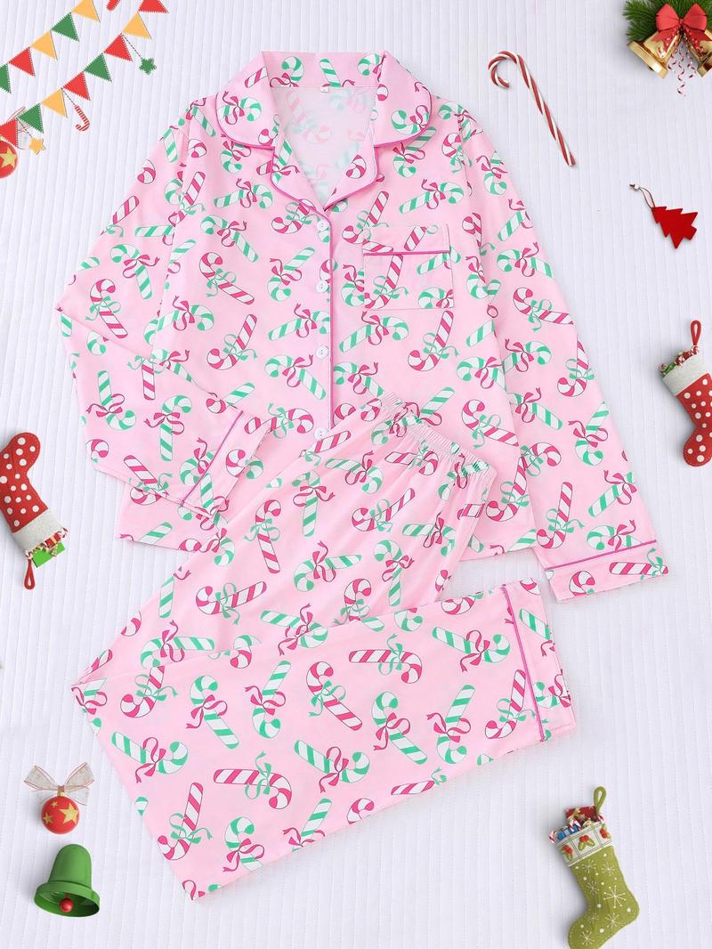 Women's Christmas Cartoon Print Pajamas Set (Buy 2 Free Shipping)